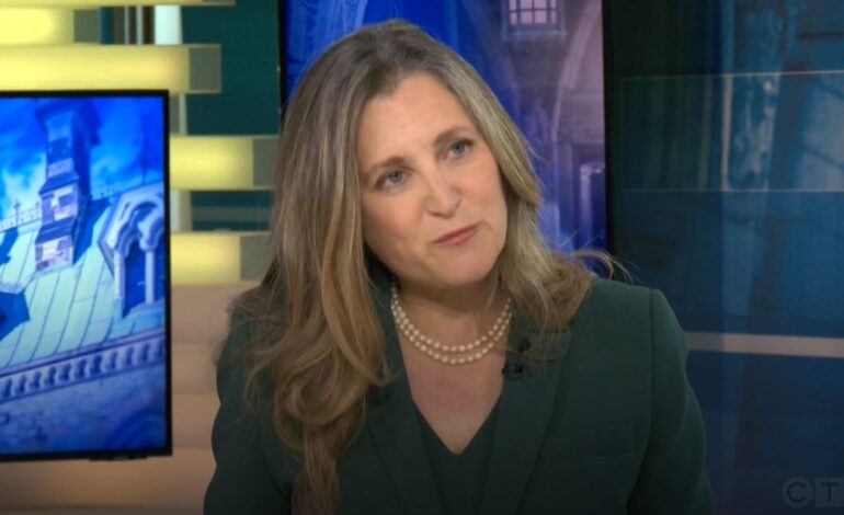 Government is eliminating interprovincial trade and commerce institutions; Prime Minister Chrystia Freeland
