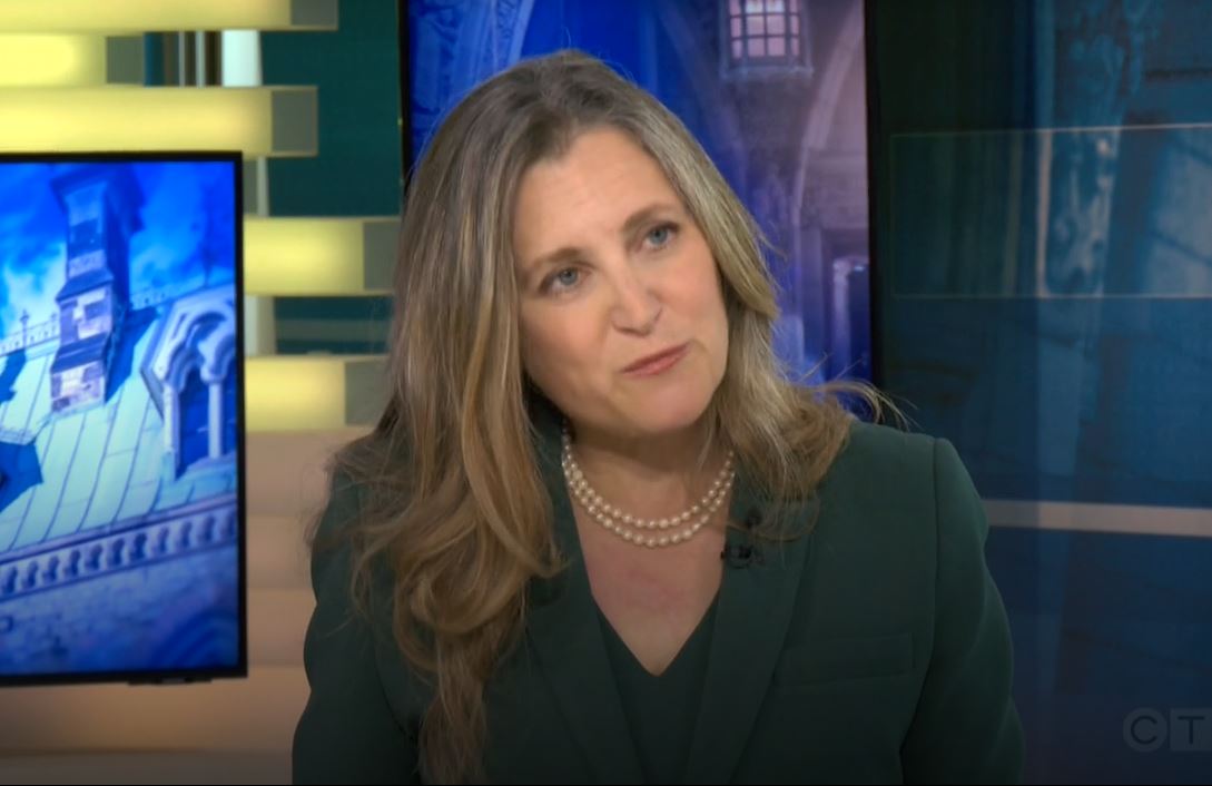 Government is eliminating interprovincial trade and commerce institutions; Prime Minister Chrystia Freeland