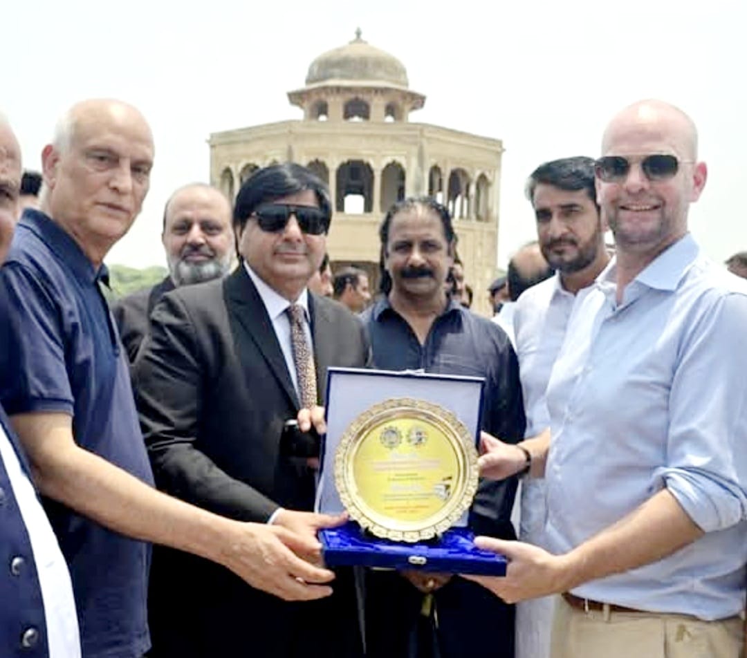 Belgium Ambassador Charles Idesbald Thierry visits Hockey Stadium and Hirn Minar