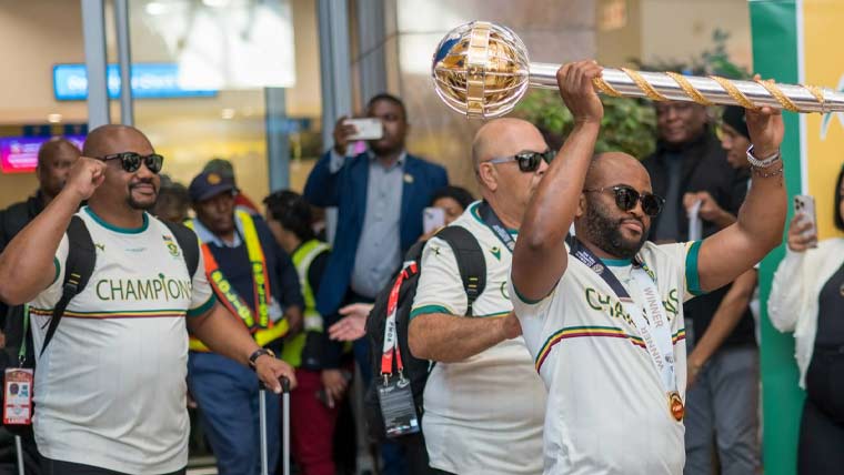 Grand welcome for the World Test Champion South African team