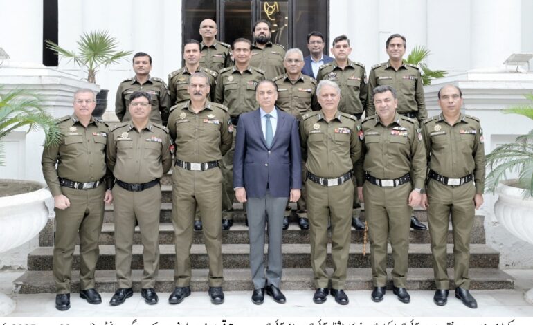 Chief Secretary Zahid Akhtar Zaman, IGP Dr Usman Anwar pin Badges on newly-Promoted Police officers