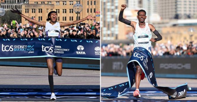 Kiros and Hassan smash records at Sydney Marathon