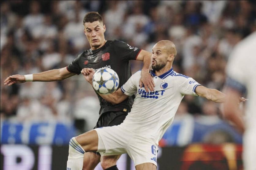 Late own goal rescues Leverkusen in 2-2 draw at Copenhagen