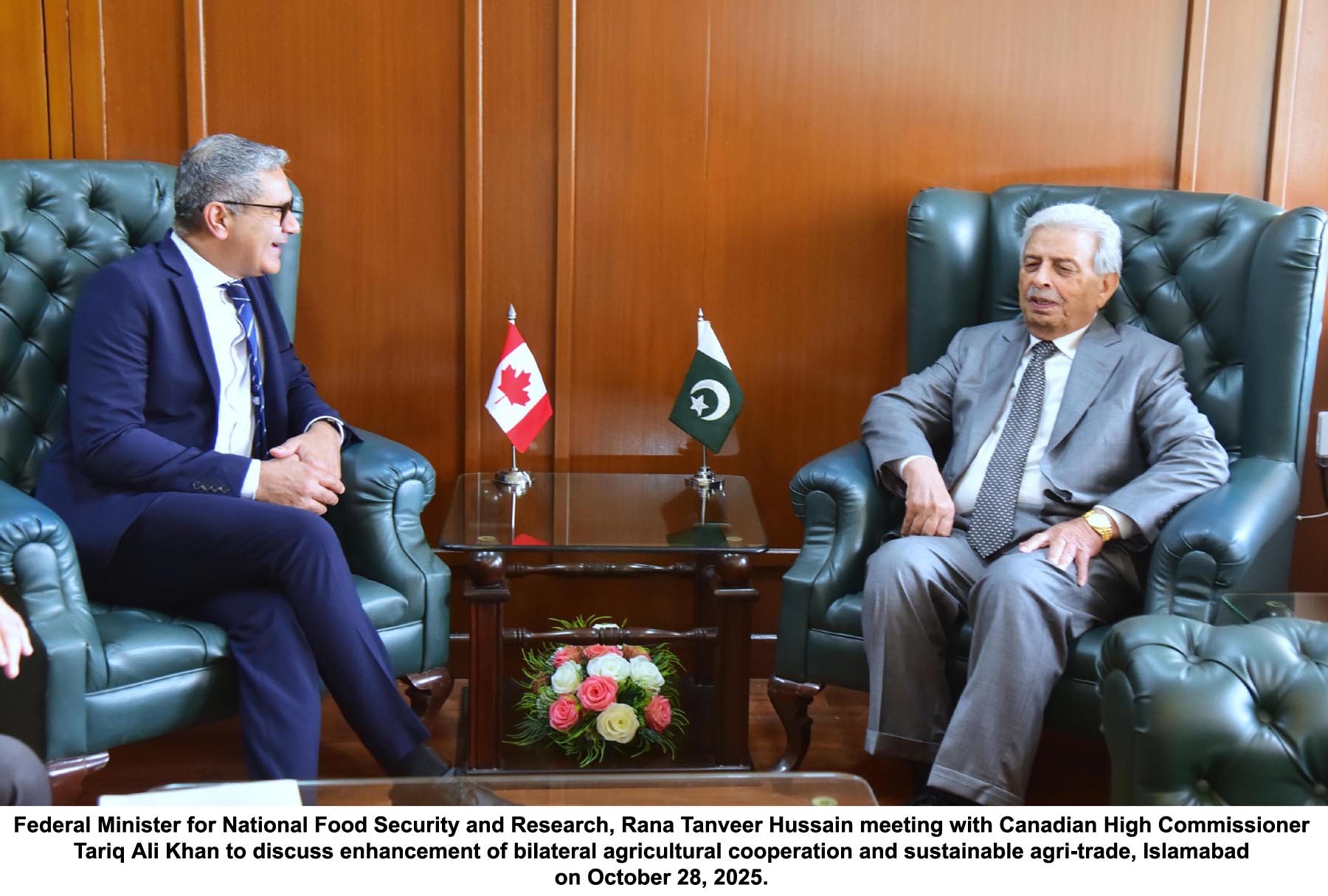 Pakistan, Canada commit to strengthening agricultural partnership boosting trade: Minister Rana Tanveer Hussain