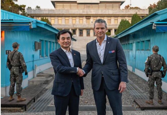 Hegseth visits DMZ ahead of talks on US troops in South Korea