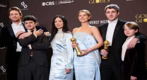 ‘One Battle,’ ‘Hamnet’ claim top trophies at Hollywood’s Golden Globes ceremony