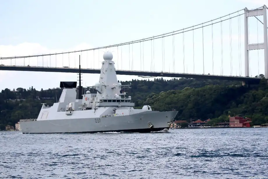 RFA Lyme Bay, the Royal Navy amphibious vessel being prepared for possible deployment to the Strait of Hormuz with autonomous mine-clearance systems