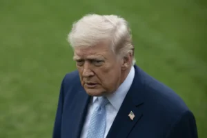 Donald Trump speaking about NATO and Iran conflict tensions