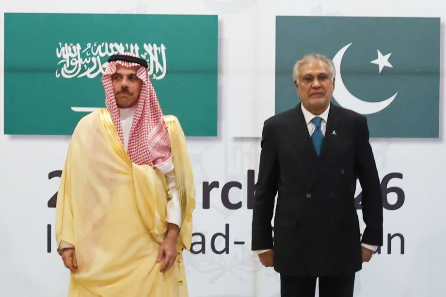 Pakistani Foreign Minister Ishaq Dar meets Saudi Foreign Minister Prince Faisal bin Farhan Al Saud in Islamabad to discuss regional developments and mediation efforts