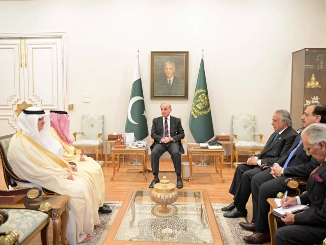 Prime Minister Shehbaz Sharif meets Saudi Foreign Minister Prince Faisal bin Farhan Al Saud in Islamabad, assuring Pakistan's unwavering solidarity with Saudi Arabia.