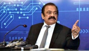 Rana Sanaullah speaking to media about rejecting PTI political deals in Faisalabad