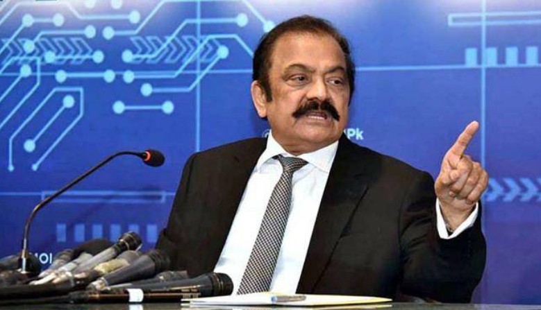 Rana Sanaullah speaking to media about rejecting PTI political deals in Faisalabad