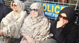 Imran Khan’s Sisters Stage Sit-In Outside IHC Over Delay in Al-Qadir Trust Case