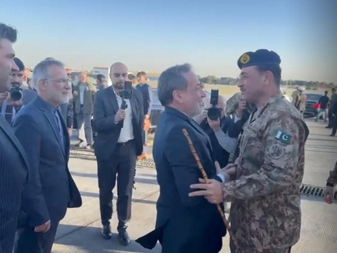 Field Marshal Asim Munir and Interior Minister Mohsin Naqvi arrive in Tehran for ongoing Middle East peace negotiations.