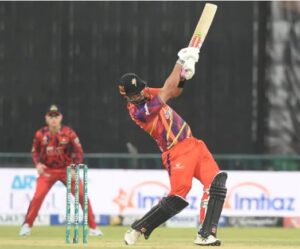 Azam Khan celebrates after scoring a blistering 74 off 34 balls to lead Karachi Kings to victory over Rawalpindiz in PSL 2026.