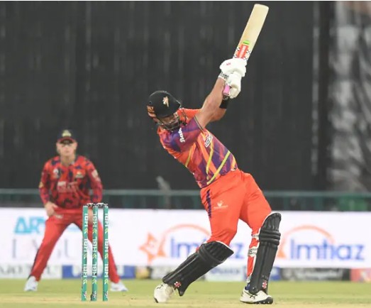 Azam Khan celebrates after scoring a blistering 74 off 34 balls to lead Karachi Kings to victory over Rawalpindiz in PSL 2026.