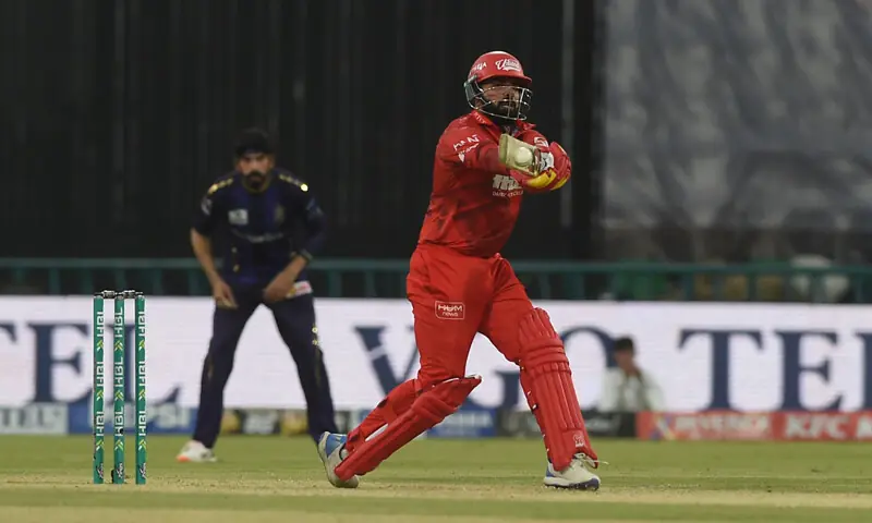Islamabad United captain Shadab Khan celebrates after his all-round performance led his team to their first win of PSL 11 against Quetta Gladiators.