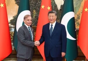 Pakistani and Chinese leaders during high-level talks celebrating 75 years of diplomatic relations and strategic cooperation.