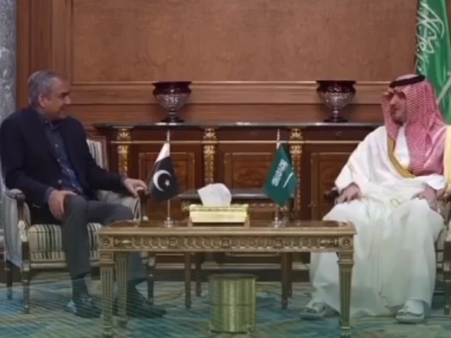 Pakistan and Saudi officials meeting to discuss security cooperation and training for Federal Constabulary personnel.