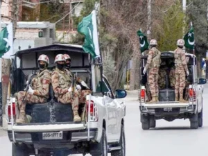Pakistani security forces conducting an intelligence-based operation in Panjgur, Balochistan, against terrorist hideouts.