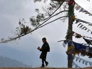 A Bhutanese family with children as the government launches financial incentives to encourage higher birth rates and population growth.