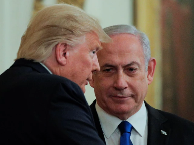 Donald Trump and Benjamin Netanyahu during a bilateral meeting amid growing debate over US-Israel relations and Middle East policy.