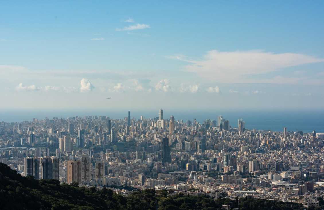 Beirut skyline amid growing concerns over potential expansion of Israeli military operations in Lebanon.